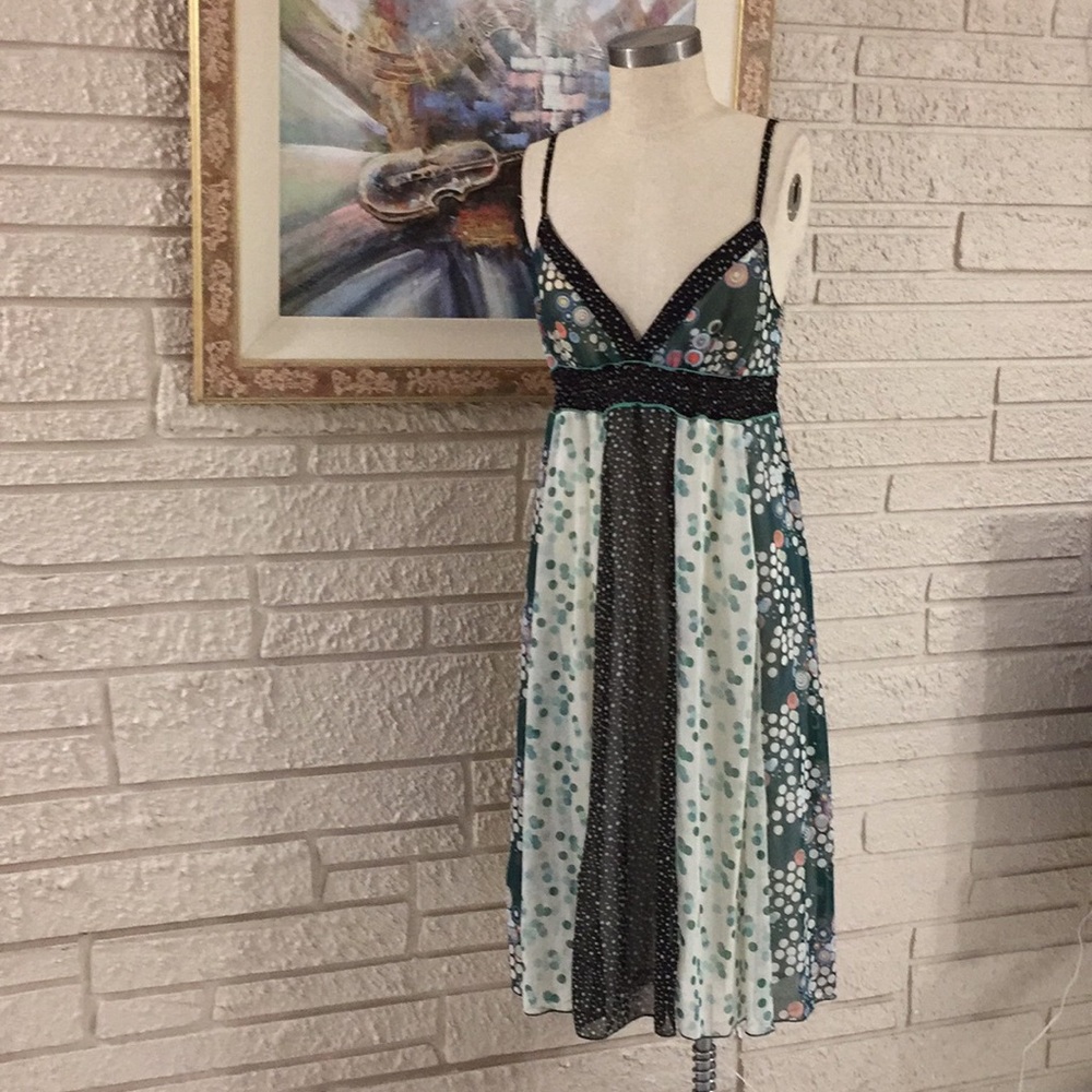 🌹Mix Nouveau Sheer MultiPrint Spaghetti Strap Dress